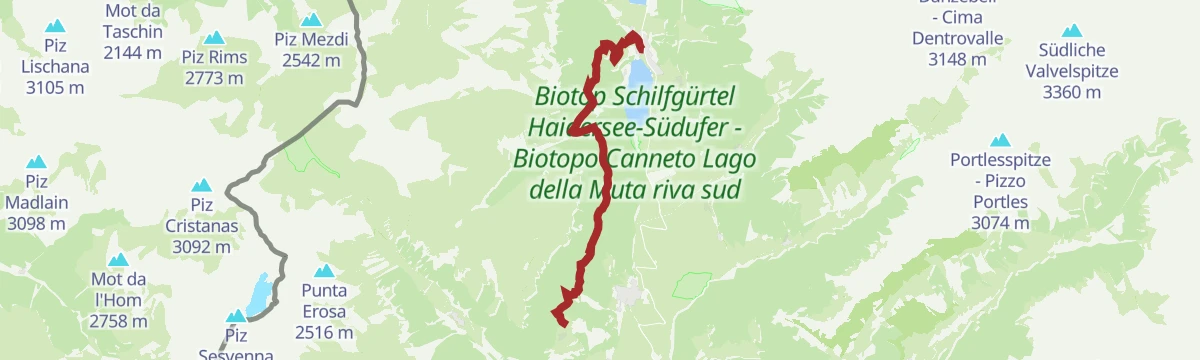 Route map: 360° Alta Venosta: Prämajur - San Valentino alla Muta